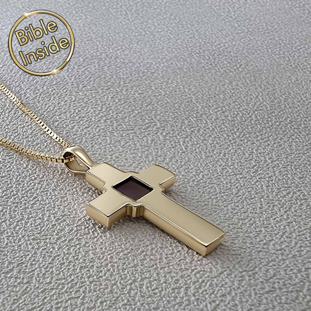 Women's Christian gold pendant with scripture inside – elegant design
