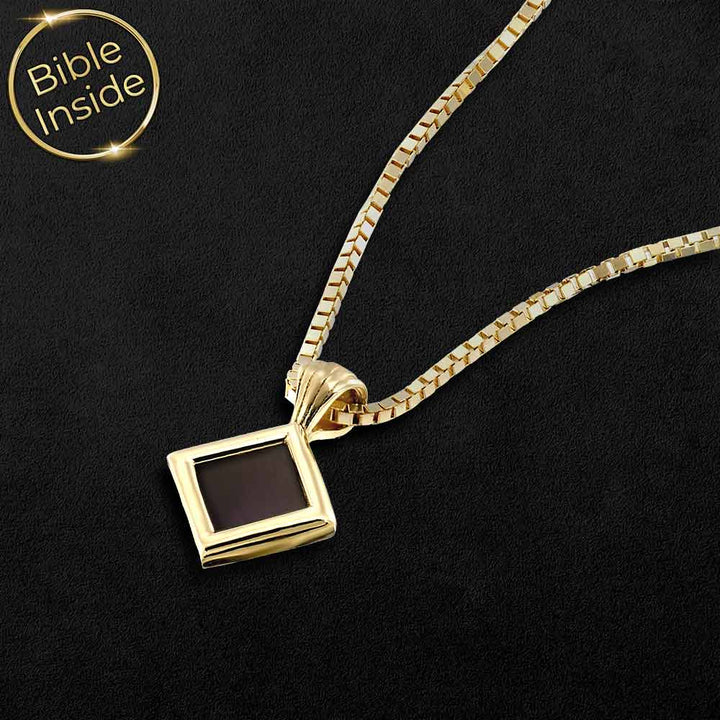 Gold necklace for Christian women – New Testament nano chip pendant gift