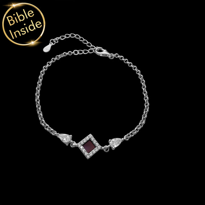 Sterling silver cute Christian bracelet – New Testament engraved nano chip