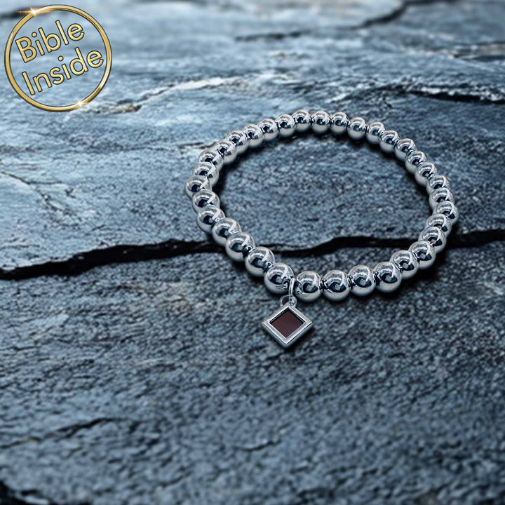 Silver Christian bracelet with New Testament scripture – minimalist daily wear