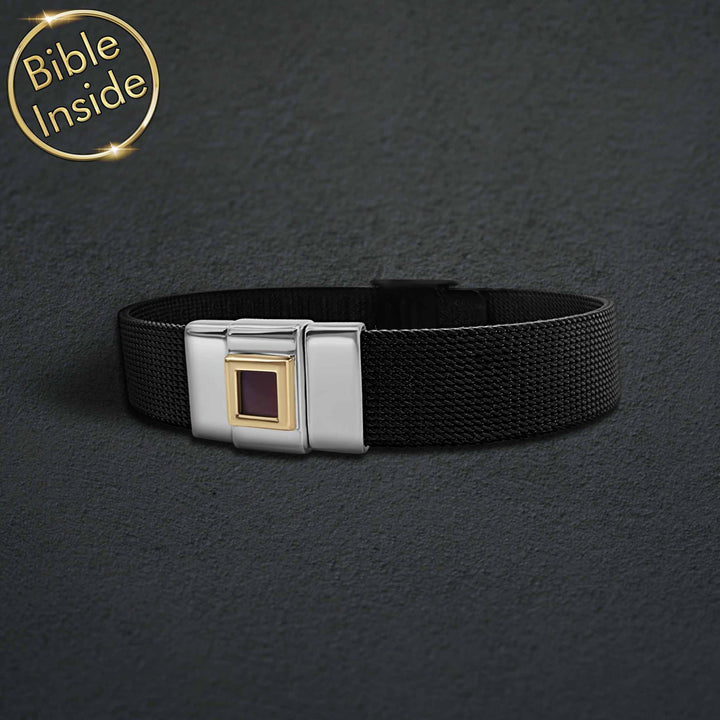 Men's bracelet with nano Bible - perfect Christian gift for Christmas celebration