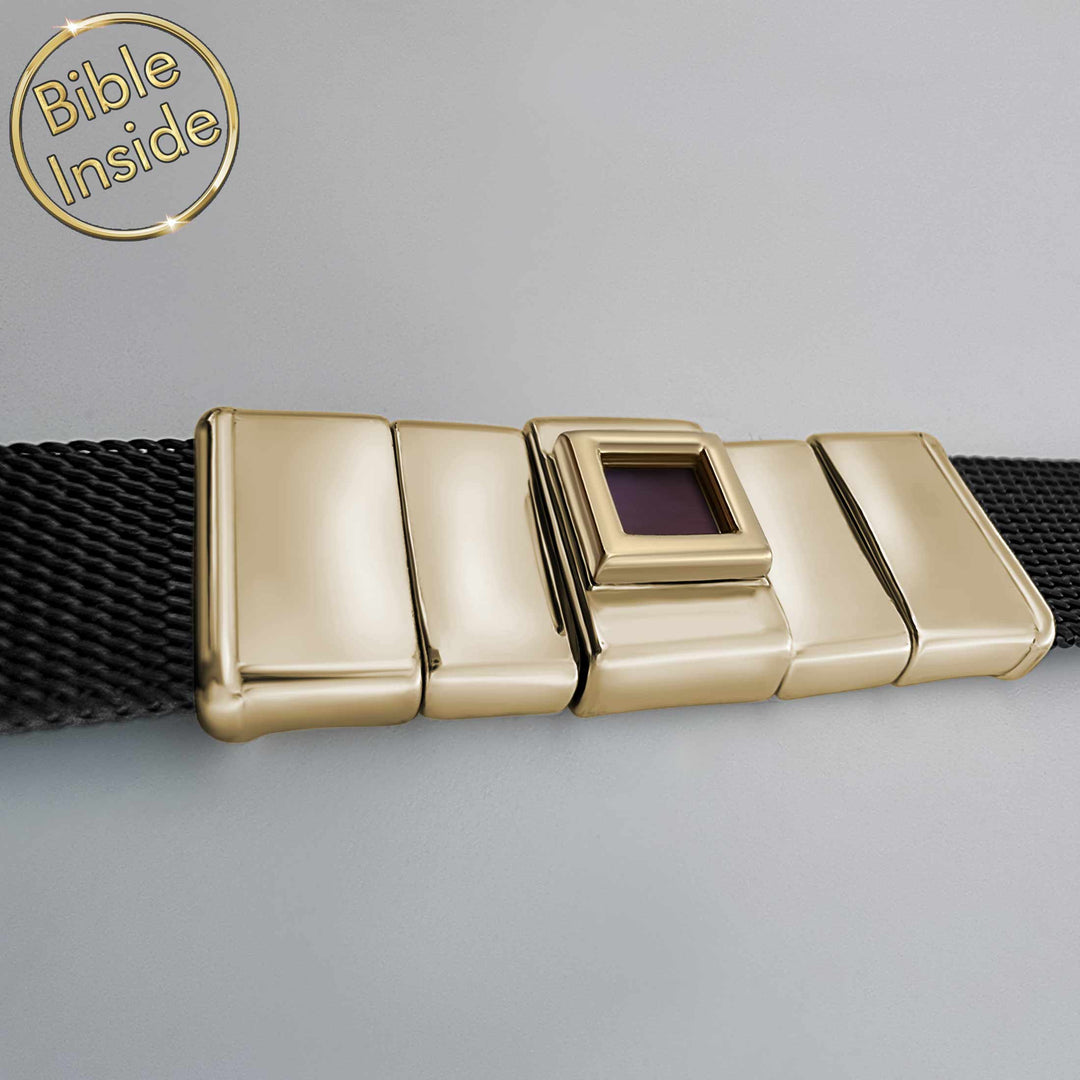 Christian Christmas present for men bracelet with Bible chip