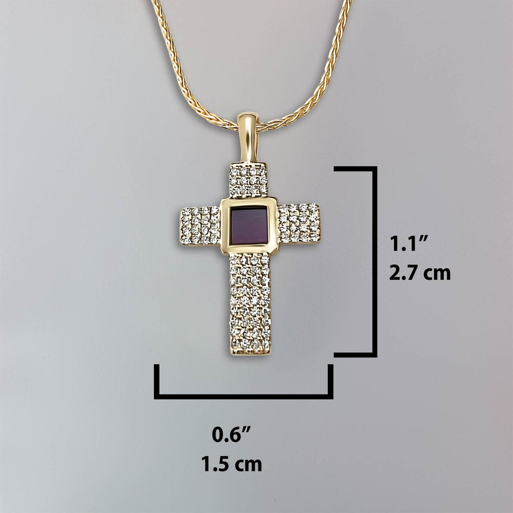 Womens Christmas gift – elegant cross pendant with CZ stones
