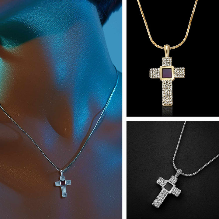 Christmas gifts for Christians – Aurora cross necklace with nano Bible chip

