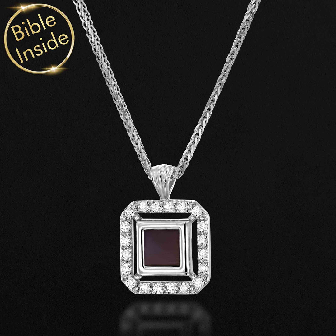 Silver Diana necklace with nano Bible perfect gift for wife ideas