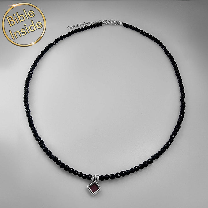 Valentine's gift for coworker – faith-inspired onyx pendant