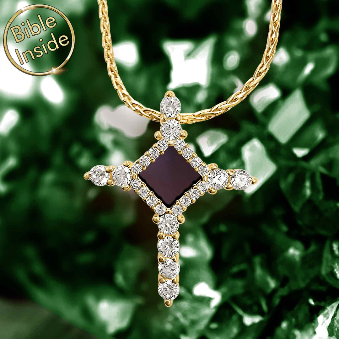 Cross chain pendant necklace in gold, minimalist faith jewelry