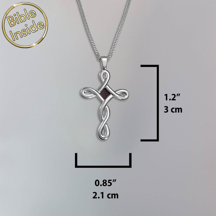 Chain necklace with cross pendant in silver – minimalist Christian jewelry