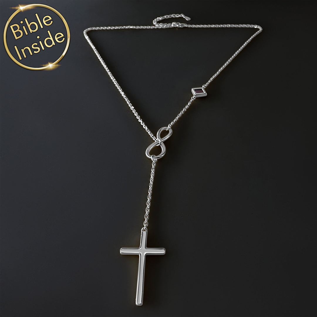 Silver cross necklace for women – highly polished 925 sterling silver