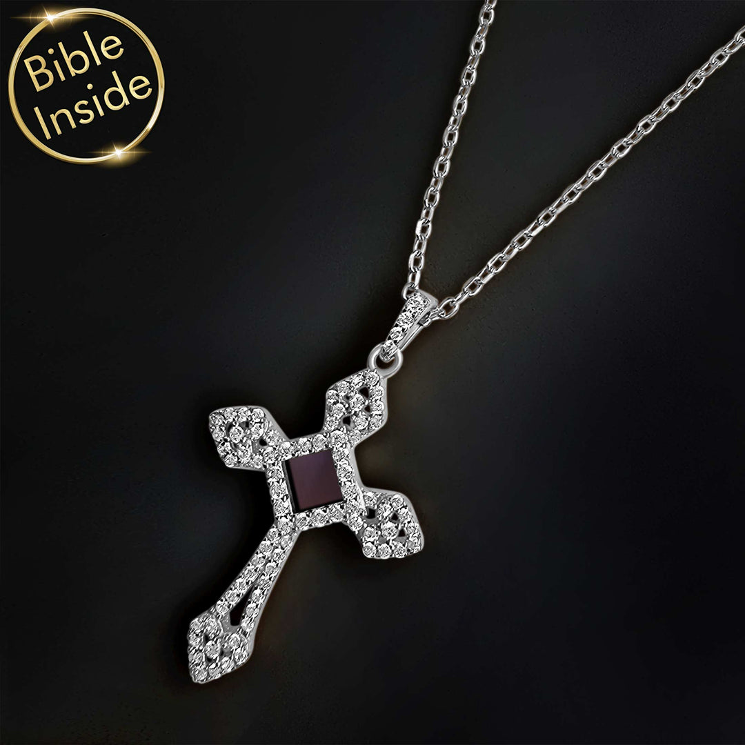 Everyday cross necklace with Bible verse for subtle faith style