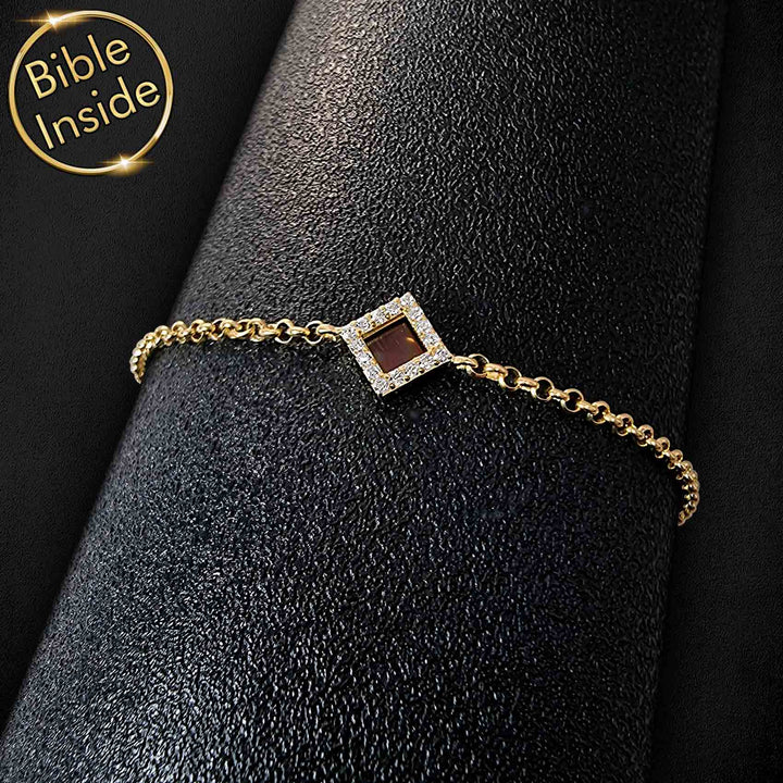 Delicate Christian bracelet for girls with micro Bible inside