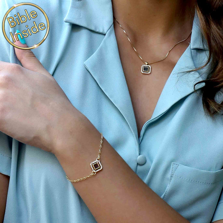 Women's Christianity bracelet with polished rhombus design