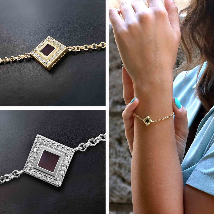 Cute Valentine's Day gift idea – rhombus bracelet with nano Bible for women