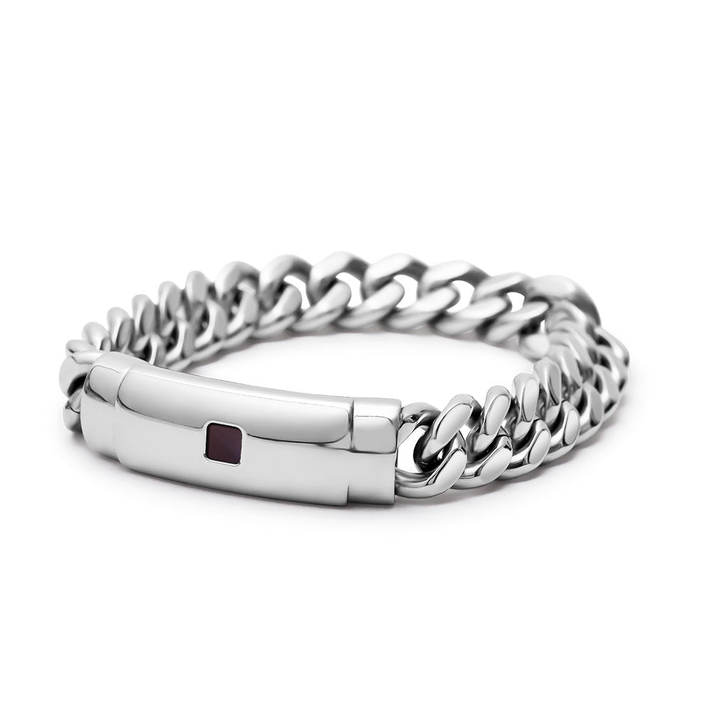 Special gift for him on Valentine Day silver cuff with nano Bible for daily wear