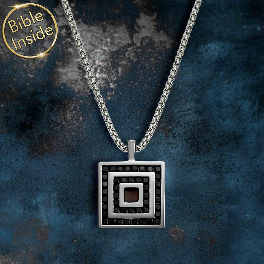 Men’s gift for Christian father nano Bible necklace minimalist design