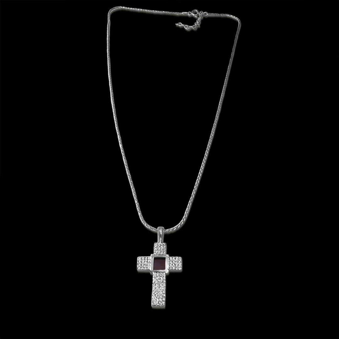 Silver Aurora Cross Valentine's Day gift for fiance – stylish faith jewelry