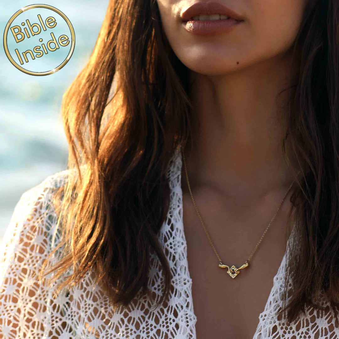 Elegant Genesis necklace valentine gift for wife with Biblical scripture