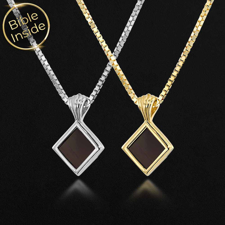 Modern women’s micro Bible pendant necklace, Idea for Valentine's day gift for her