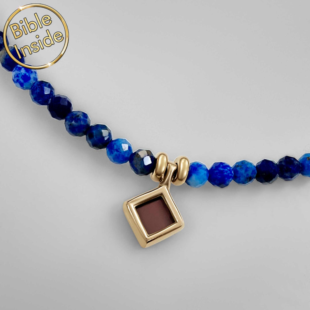 Women’s necklace with New Testament micro Bible chip, idea for valentine's day gift