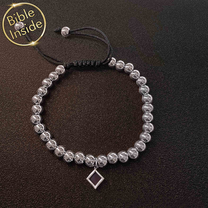 Good Valentine's Day gift idea polished bracelet with miniature Bible