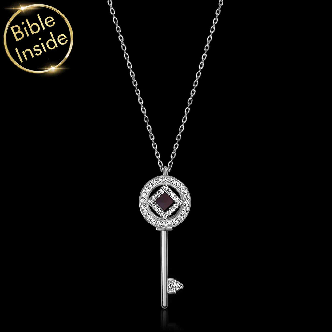Idea for Valentine gift stylish key pendant with New Testament chip