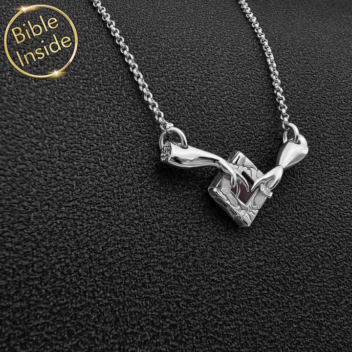 Best gift ideas for Valentine's day necklace for women with scripture inside pendant, elegant daily wear.
