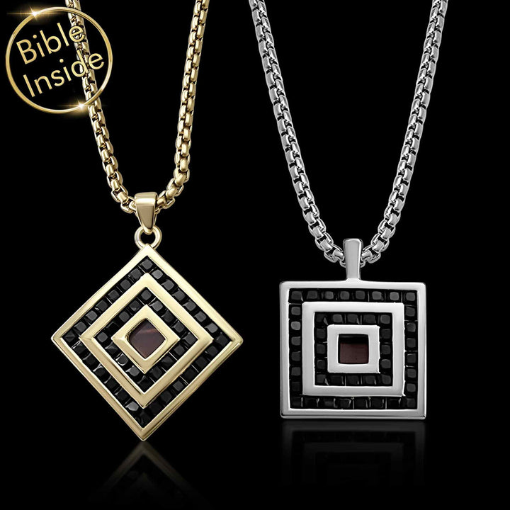 Nano Bible rhombus necklace – Christian father's day gift