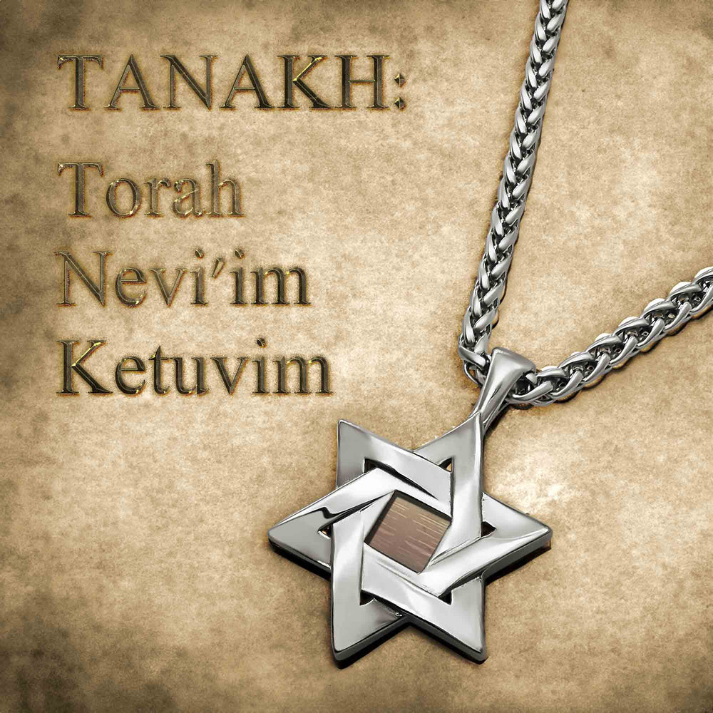 Silver Star of David pendant with New Testament microchip, Christian boyfriend gift
