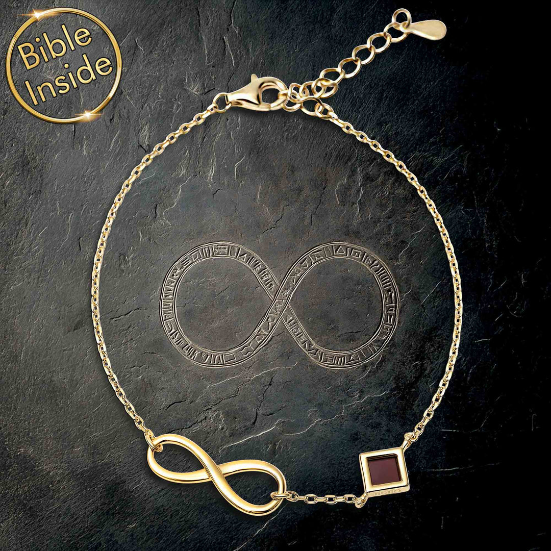 Christian friendship gift bracelet with rhombus nano Bible charm in gold