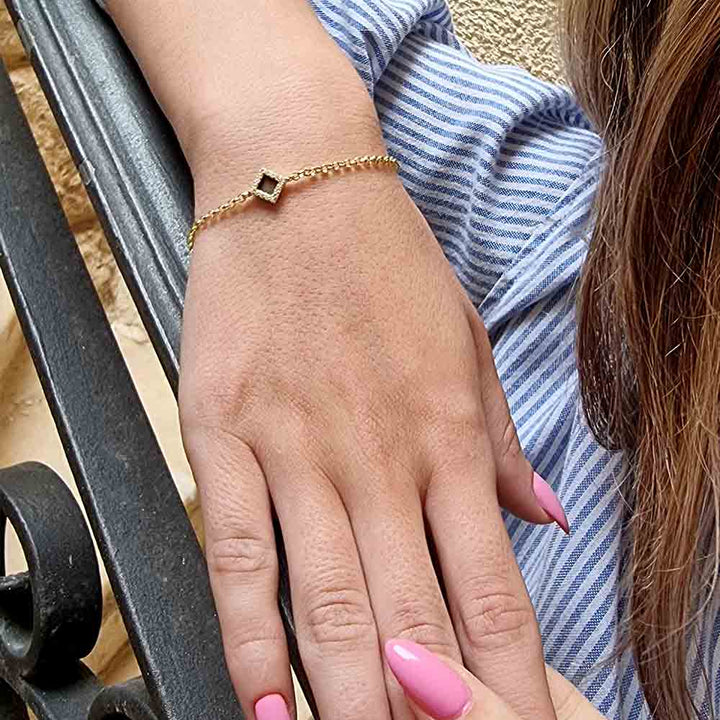 Christian birthday gift for friend – elegant rhombus design bracelet