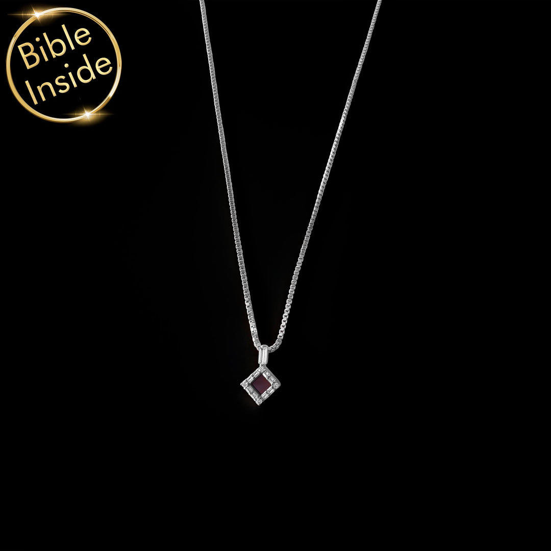 Romantic nano Bible heartside pendant Valentine's gift for fiance from boyfriend
