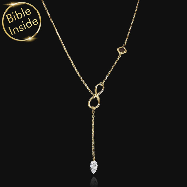 Milan pendant necklace featuring microscopic Bible text gift for women