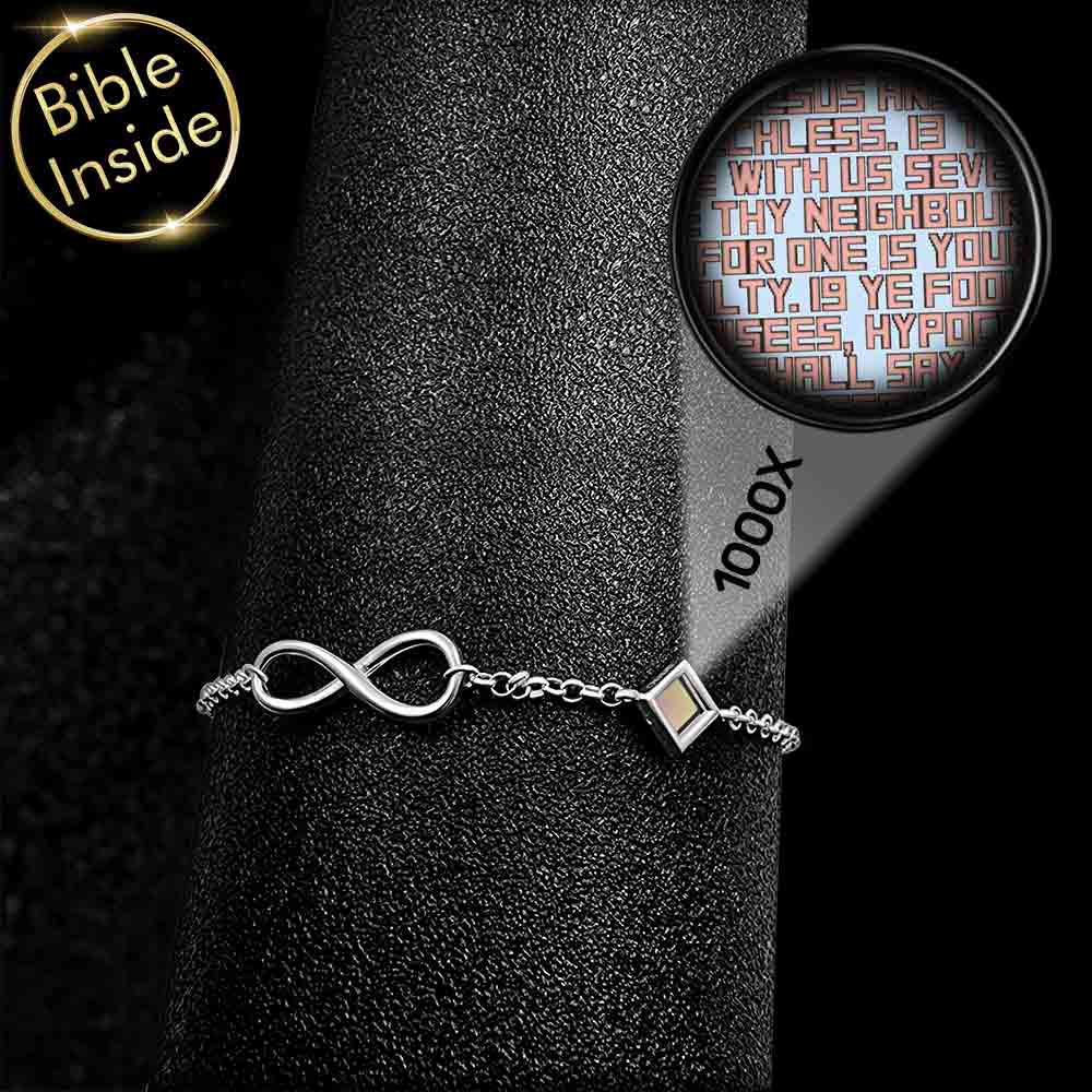 Women's valentine's day gift bracelet with Milan pattern and nano Bible technology