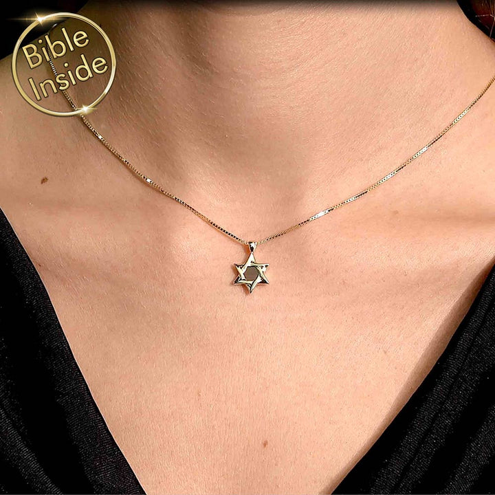 Christian gold necklace Star of David – meaningful gift for her