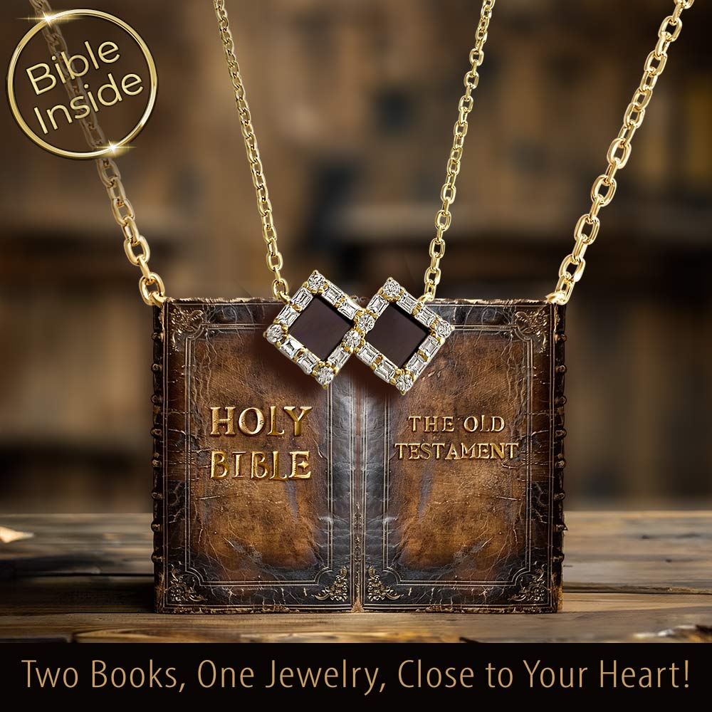 Christian gold pendant featuring nano Bible – minimalist faith jewelry for women