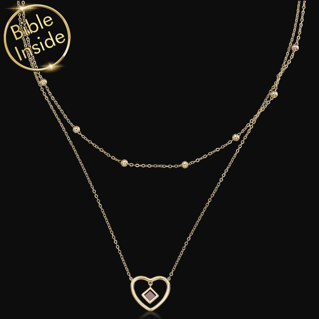 Heart necklace for girlfriend with sunshine design in gold – Christian jewelry