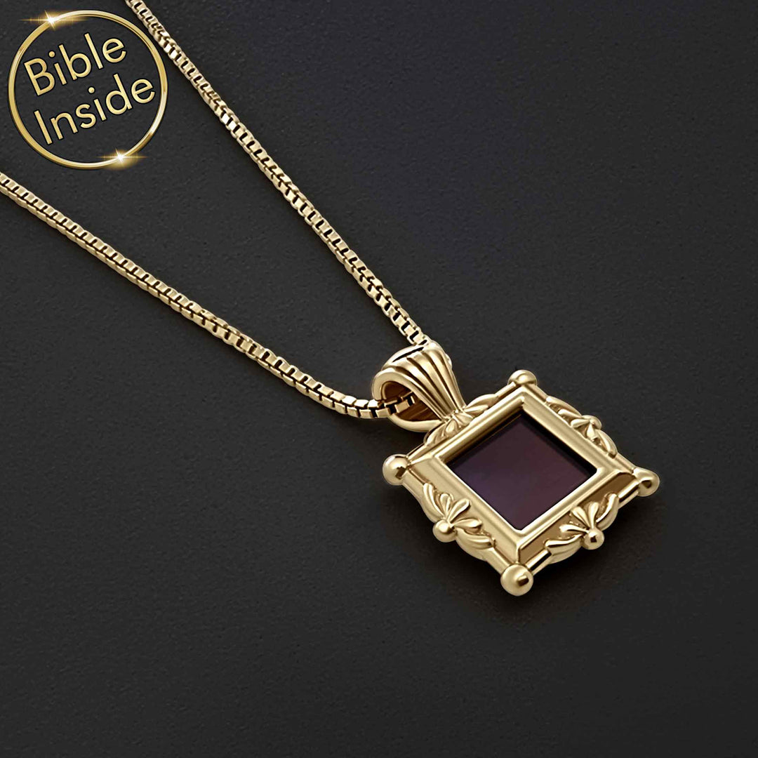 Christian gold pendant with scripture inside – elegant gold necklace gift idea