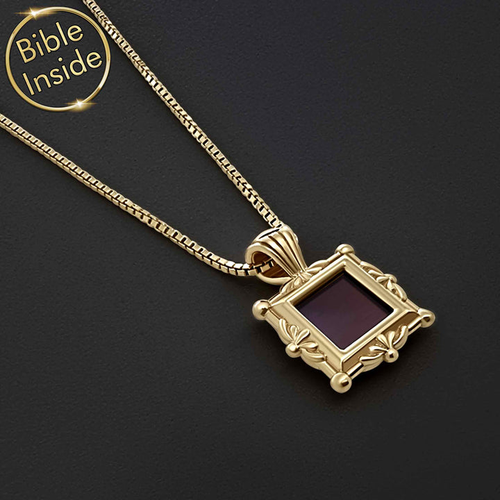 Christian gold pendant with scripture inside – elegant gold necklace gift idea