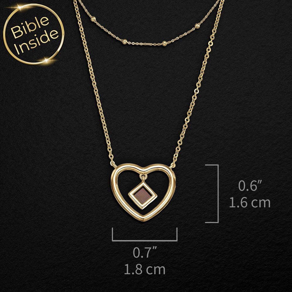 Minimalist Christian gold necklace heart charm for modern believers
