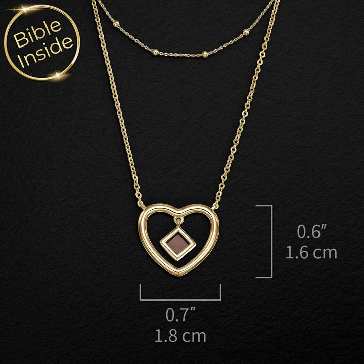 Minimalist Christian gold necklace heart charm for modern believers