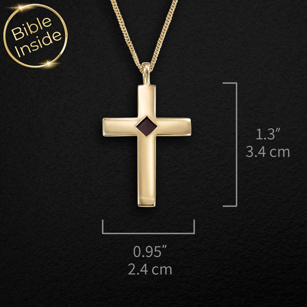 Christian gold pendant necklace – bold cross design for Christian men