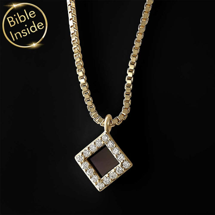 Christian gold pendant gift from husband — gold necklace with scripture inside