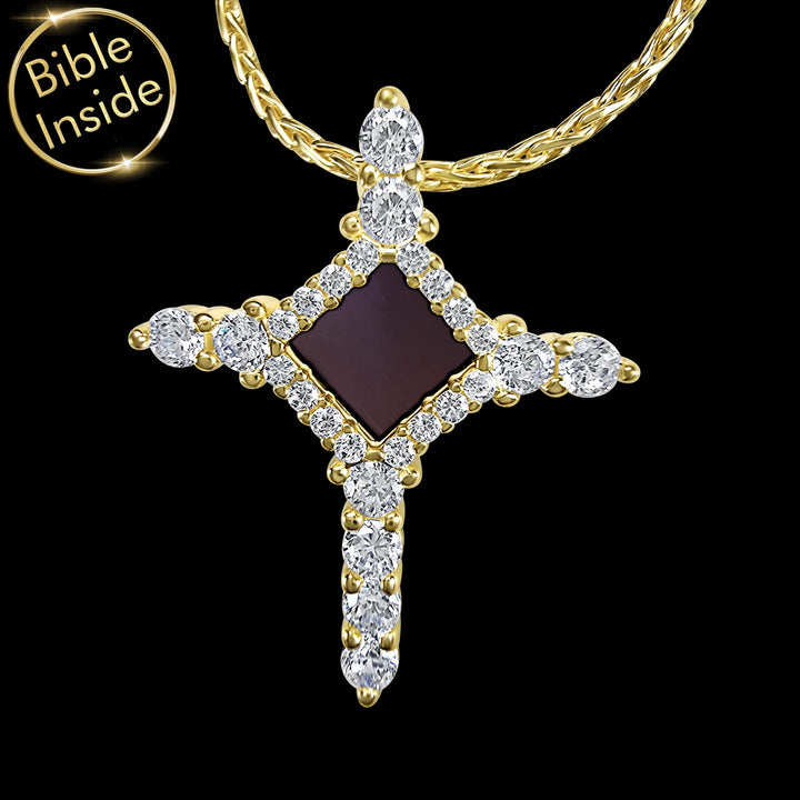 Christian gold pendant with nano Bible chip – meaningful gift from husband