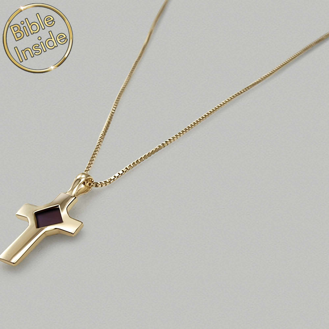 Christian gold necklace with microchip Bible – elegant pendant jewelry