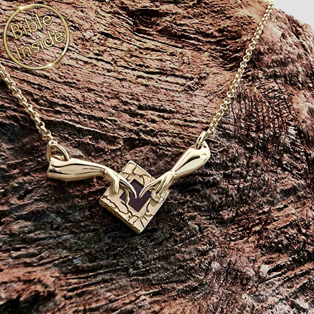 Christian gold necklace for Christian women with Genesis pendant design