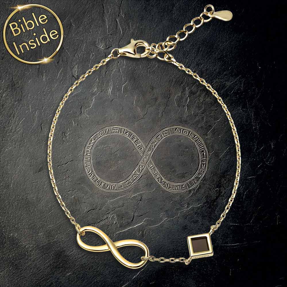 Religious bracelet for women with New Testament engraved inside – gold rhombus