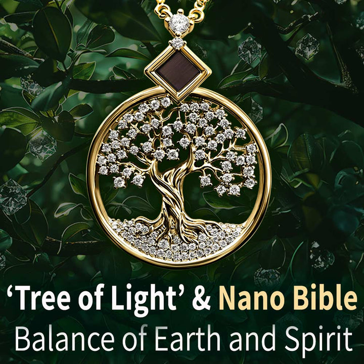 Tree of life gold necklaces with Biblical scripture inside - faith pendant
