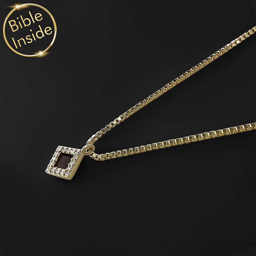 Christmas wife gift - rhombus nano Bible necklace My Nano Jewelry