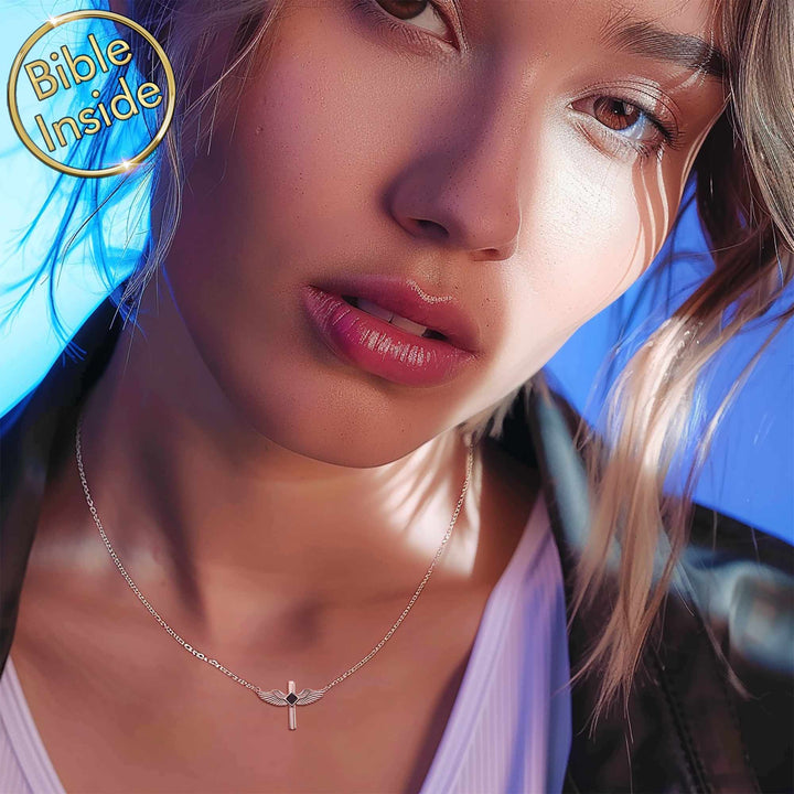 Wings of Light cross necklace, meaningful gift ideas for wife