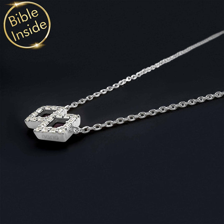 Sterling silver holy Bible pendant with microchip technology